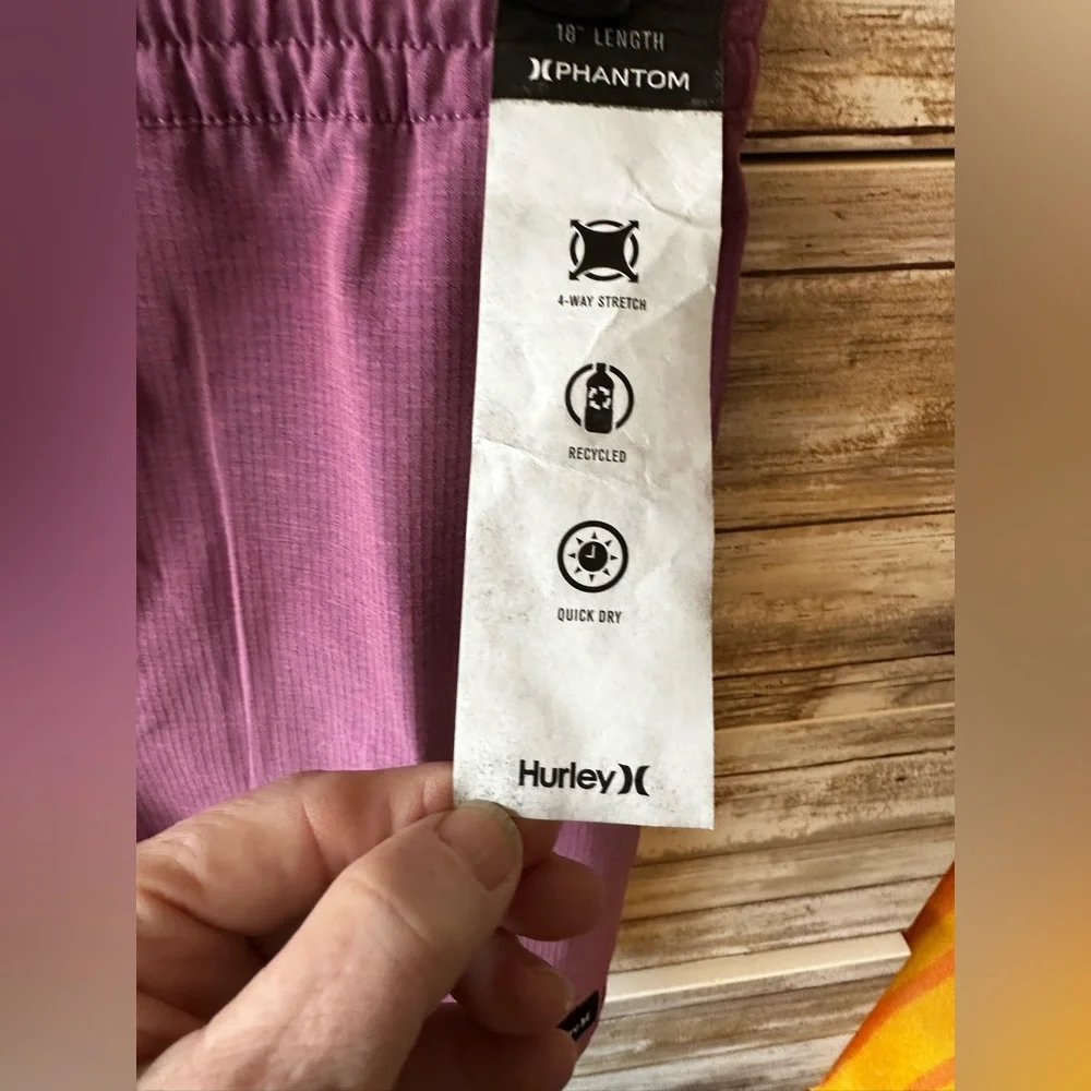 🟣 Hurley Phantom Shorts Purple 32 NWT Boardshorts Stretch